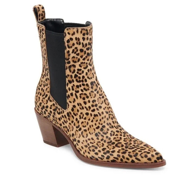 Dolce Vita Shadie Calf Hair Leopard Chelsea Boot Size 8 - Picture 1 of 10